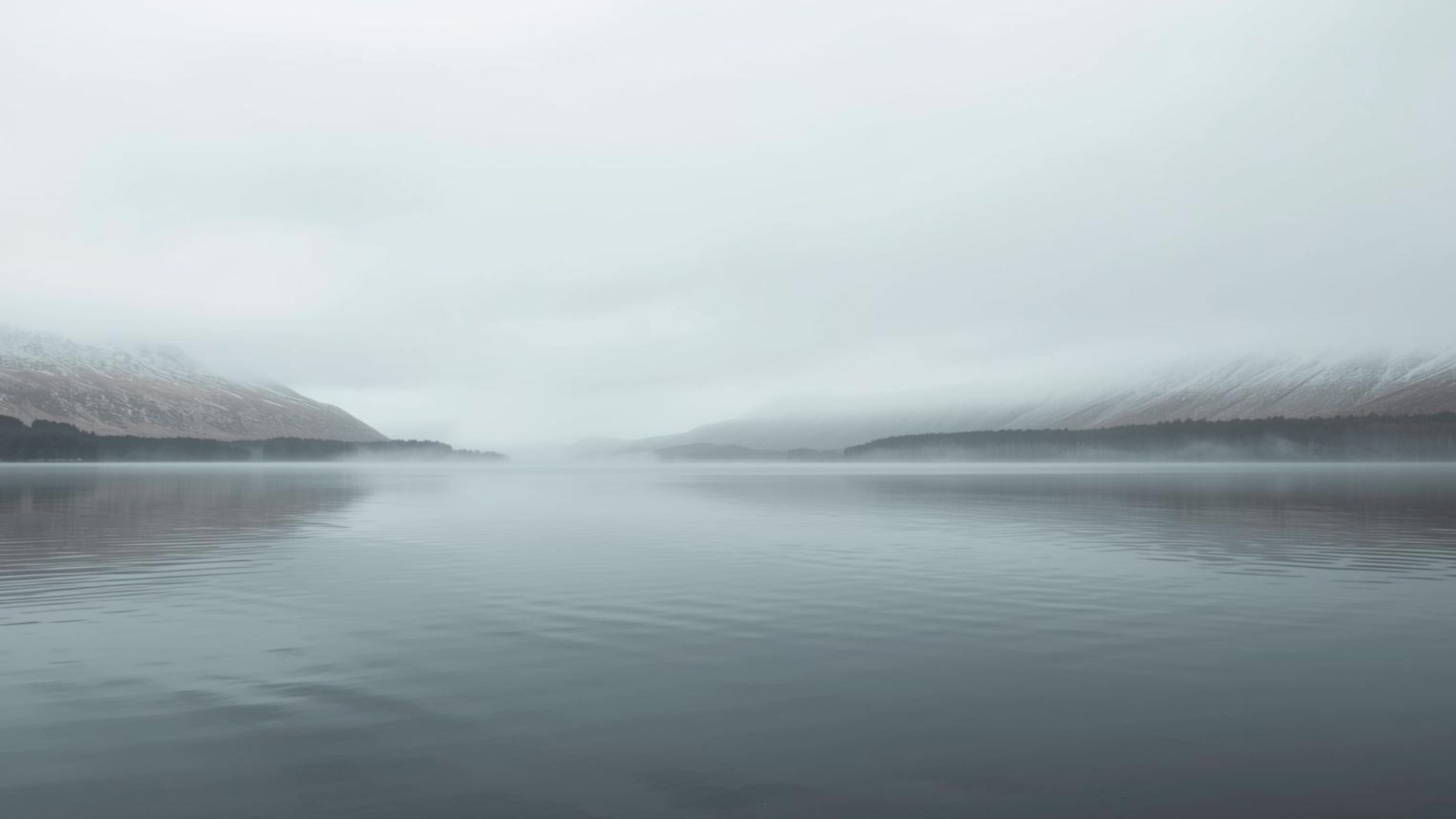 quiet winter escape scotland loch mist