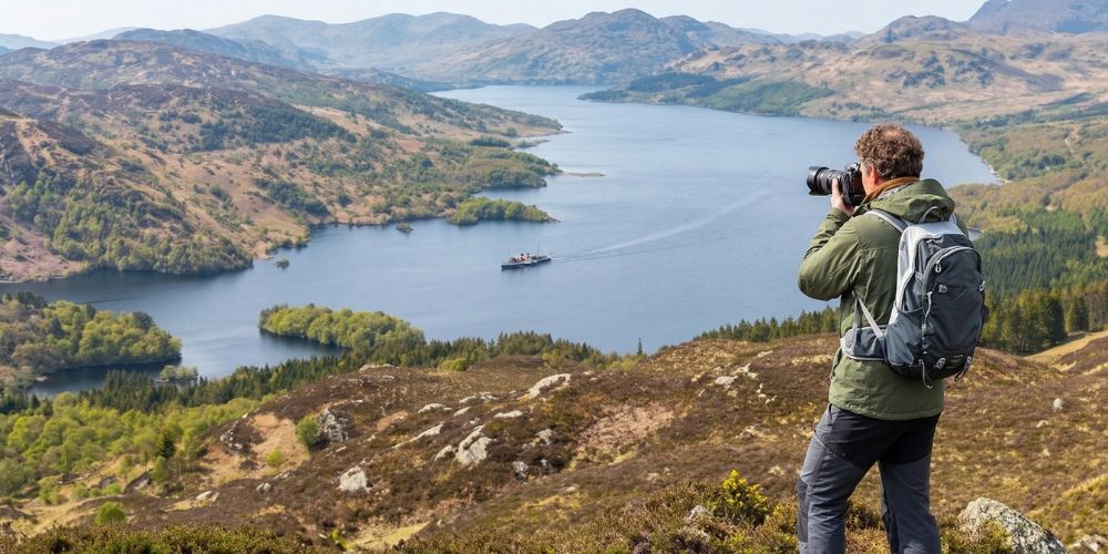 Spring Walks In Loch Katrine view from Ben Aan overlooking the Trossachs National Park