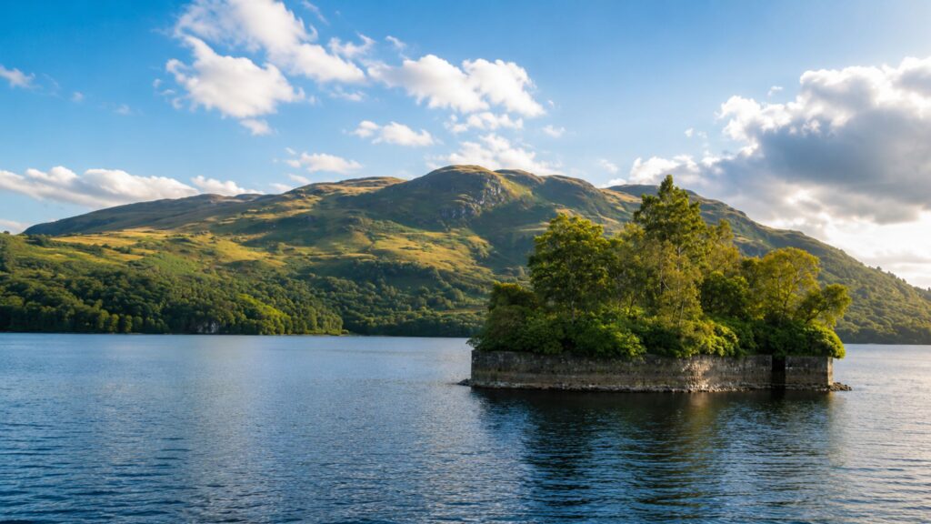 Factors Island on Loch Katrine, a hidden gem on the southern shore in the Trossachs National Park