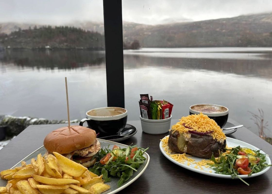 The Pier Cafe at Stronachlachar on the shores of Loch Katrine Trossachs