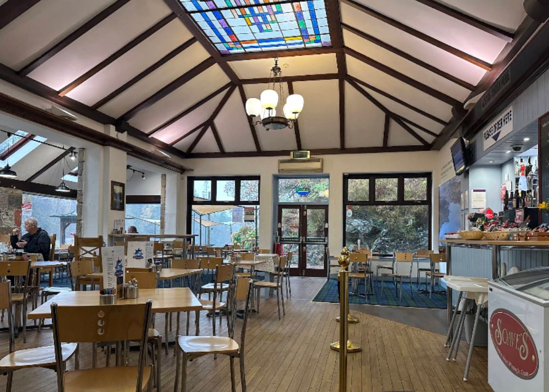 Steamship Cafe at Trossachs Pier on Loch Katrine Scotland